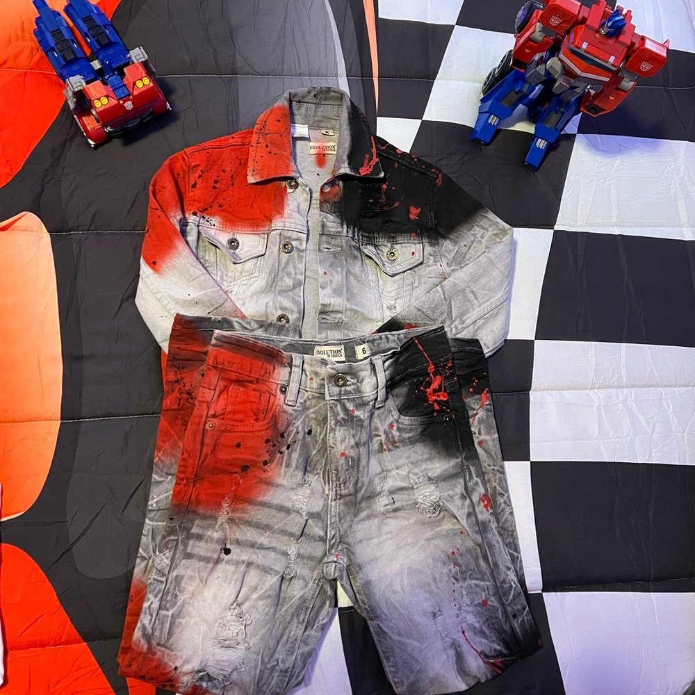 Boys Blue Jean Matching Set